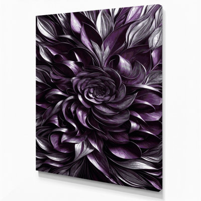 Abstract Florals 29 Purple Canvas Wall Art