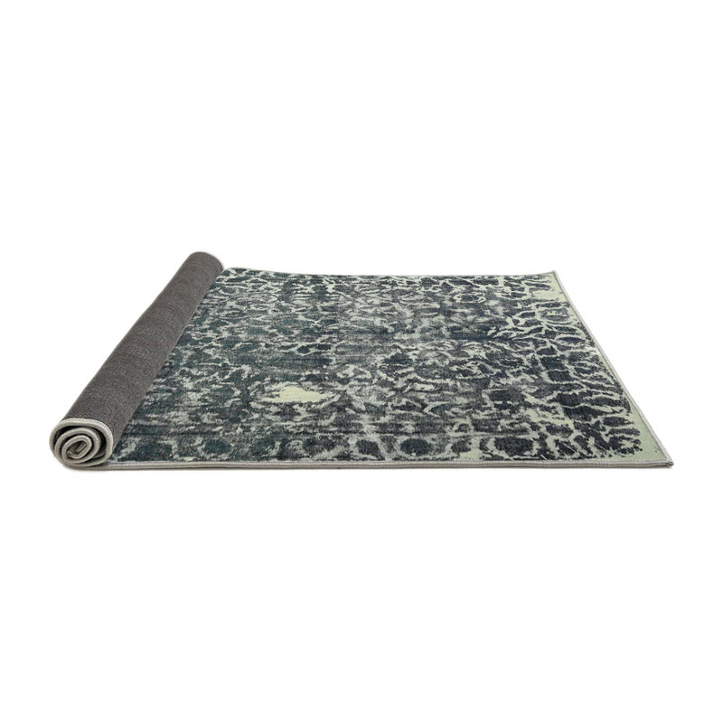 Tapis contemporain gris / beige, Rond 4 pi