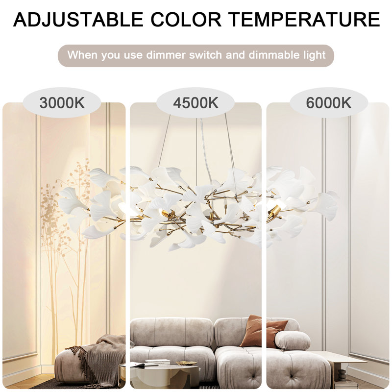 1 - Light Chandelier, 21" H x 31.5" W x 31.5" D