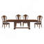 Ensemble de table de salle à manger 5 pièces avec rallonge et 4 chaises d'appoint au fini chêne foncé