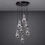 Luminaire suspendu 7 lumières en forme de goutte d'eau, hauteur réglable, lustre en fer noir avec abat-jour en verre transparent-652854556-652854546