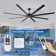 96 In. Indoor/Outdoor Black DC Motor Industrial Ceiling Fan With Remote Control