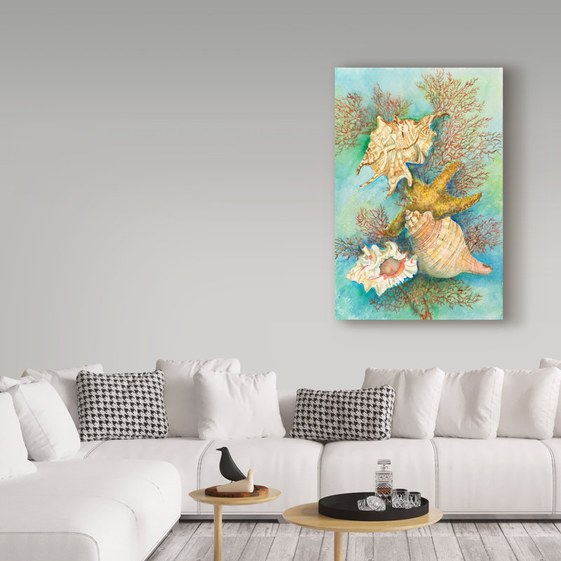 Deetra «Shells in the Deep Green Sea», reproduction de peinture acrylique sur toile tendue, H 19 po x l 12 po x P 2 po