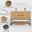 Ensemble de meuble-lavabo à double cuve 48 "avec plateau en résine , robinet, tablette ouverte, structure en métal -1250762486