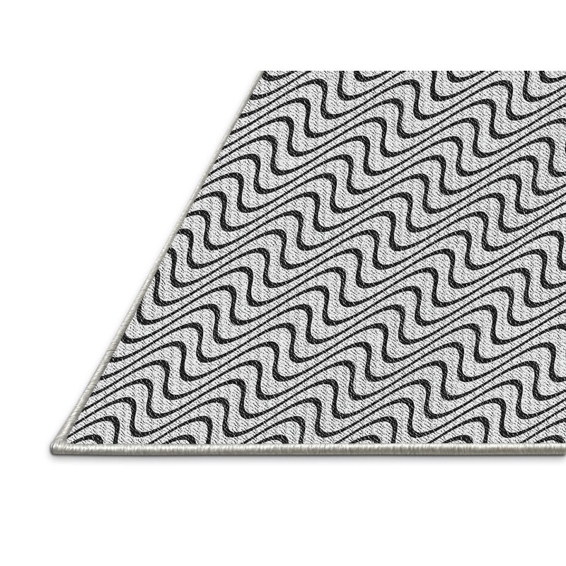 Tapis décoratif grise à motifs, Rectangle 2 pi x 4 pi
