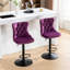 Velours, mauve, siège réglable de 25 à 33 pouces de hauteur, base de 17,7 po, rivets faits à la main et martelés, 2 de velours mauve confortable pour pub de cuisine, boutons stables tirés à la main, 2, Sw1812pp-1520335431