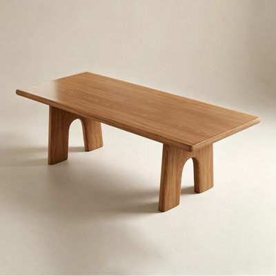 Nut-brown Rectangular Solid Wood Dining Table
