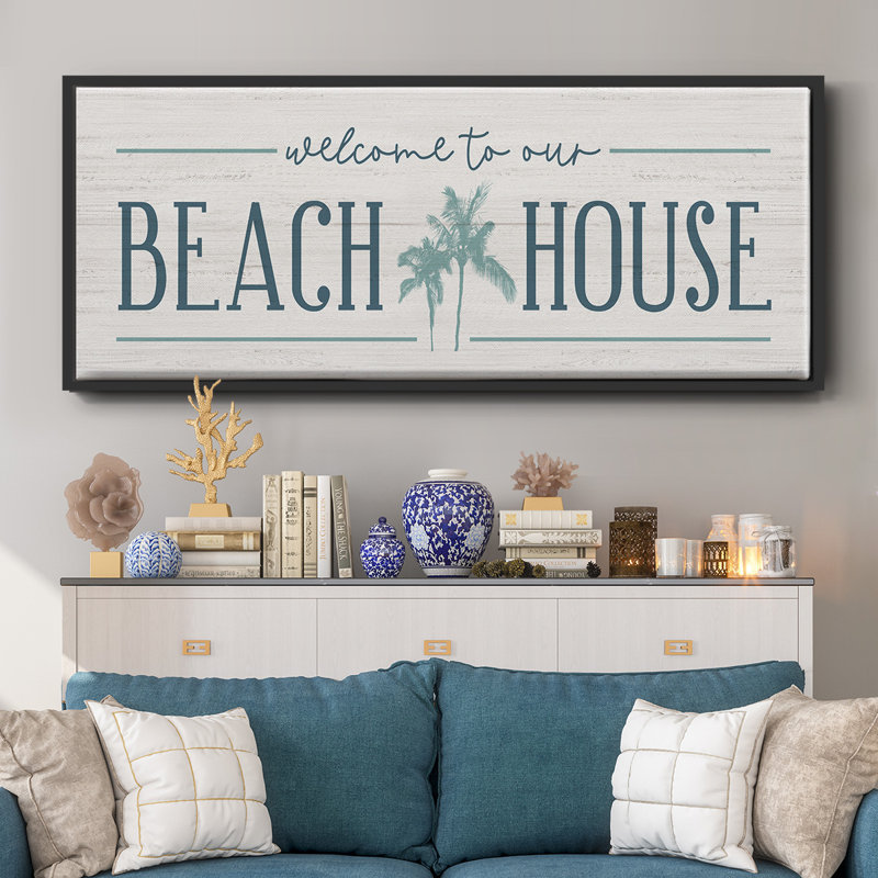 Our Beach House - Toile encadrée, H 12 po x l 30 po