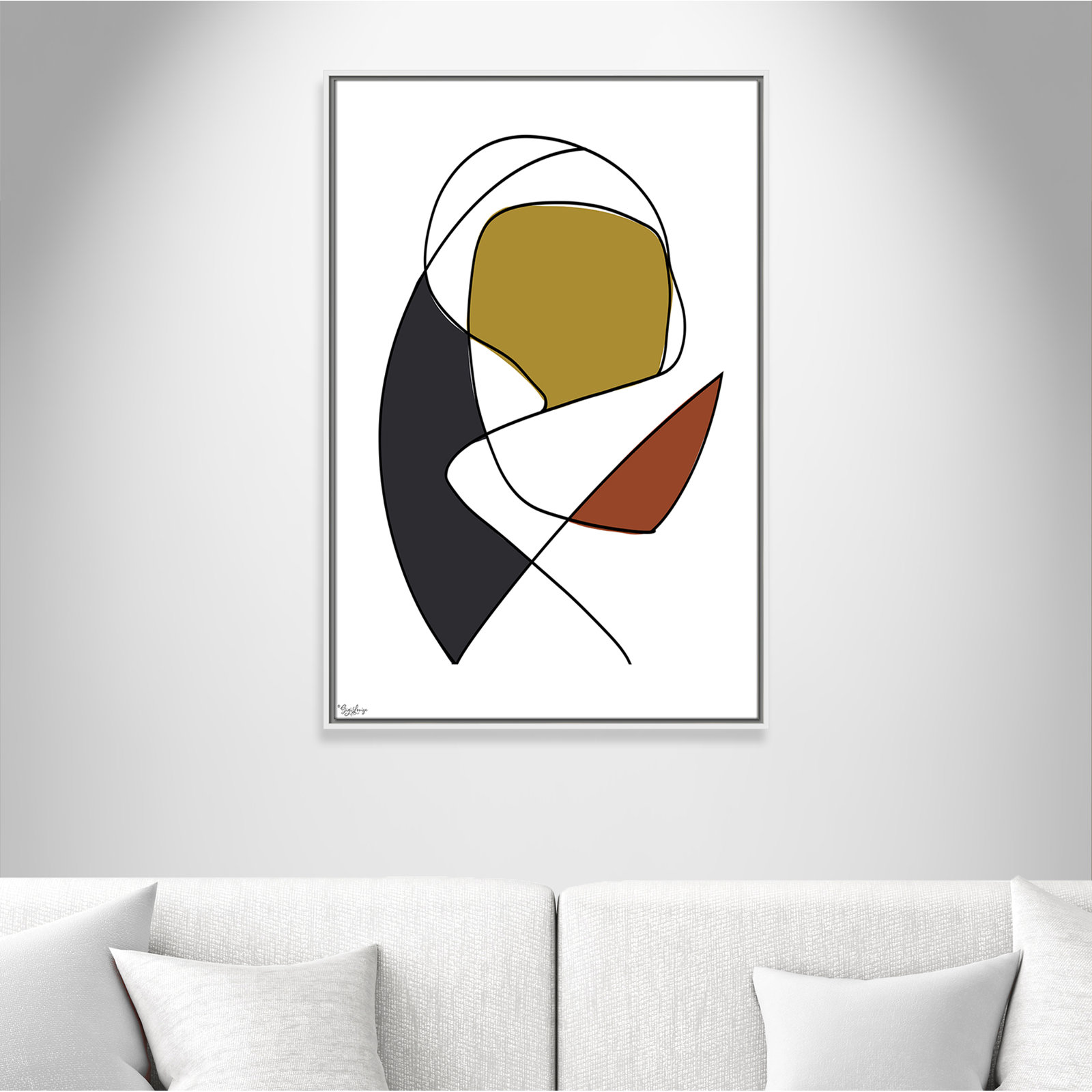 Paige "Abstract Tribeca 3" Print, 37.5" H x 25.5" W x 2" D, White