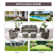 5 - Person Outdoor Seating Group with Fire Pit with Cushions