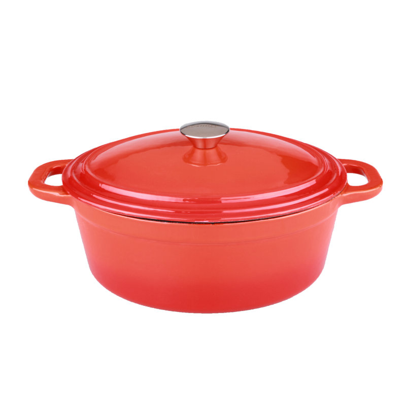 Neo 8qt Orange Enameled Cast Iron Oval Dutch Oven