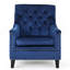 Fauteuil club velours bleu marine