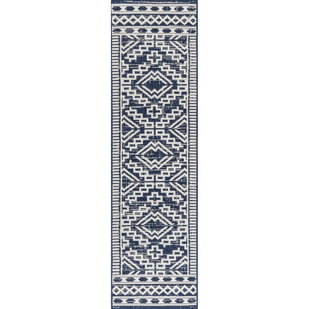 Kailob Southwestern Navy Indoor / Outdoor Area Rug Union Rustic Rug 