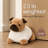 Decorative Pug Door Stopper, 2.3 lb Weighted, Brown/Ecru