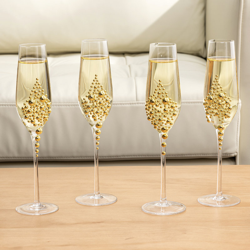 Gold Pearl 177.4ml Glass Flute