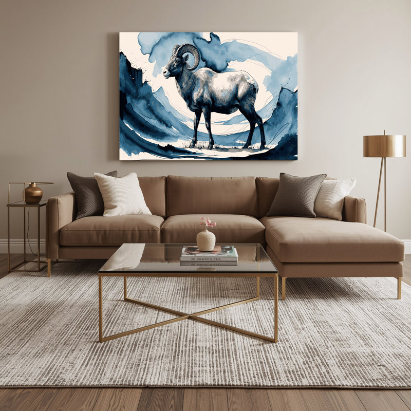 Art mural sur toile bleu