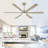 66'' Modern Wood Ceiling Fan With Led Light And Remote-91833133