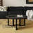 31.5" Black Solid Wood Round Coffee Table