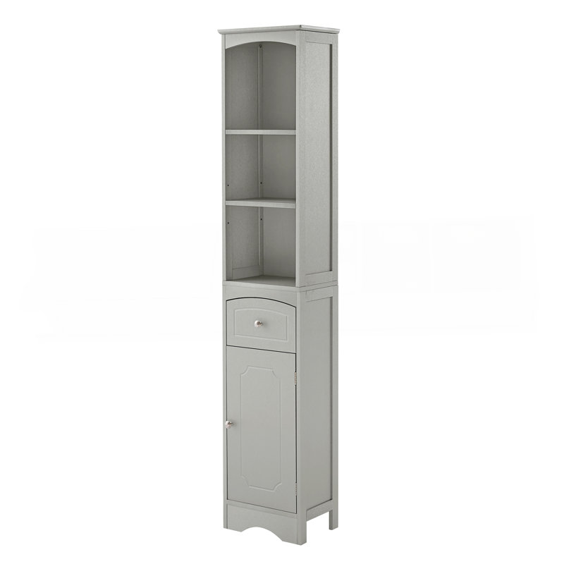 Tall Bathroom Cabinet, Freestanding Storage Cabinet With Drawer, MDF Board, Adjustable Shelf, Grey, Gray