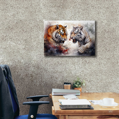 Epic Graffiti 'Wild Life Of Predators In Watercolor 10' by Momart Canvas Wall Art