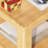 Natural Solid Wood 3-Tier Rolling Side Table,Natural Finish