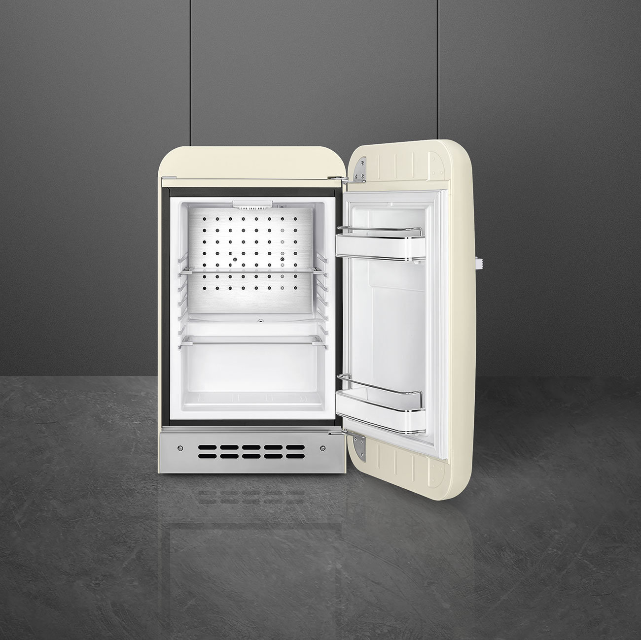 SMEG 50s Style Freestanding Mini Fridge, Right, Cream