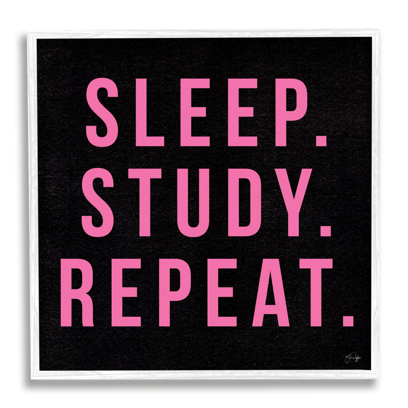" Sleep Study Repeat ", 24" W x 24" H, Coastal White Framed Giclee