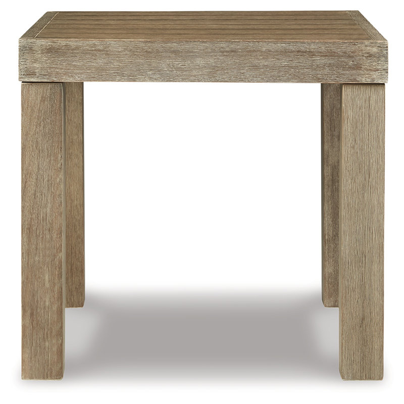 Silo Point Brown Eucalyptus Rectangular Outdoor End Table