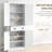72.5" Freestanding Kitchen Pantry With 4 Doors, Drawer And 3 Adjustable Shelves In White Wood Grain Texture Pantry, White. Doors & Drawer. For Different Goods. Suits Dining Room. Traditional Look.