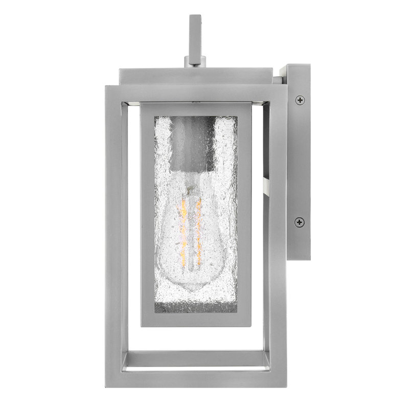 Medium Wall Mount Lantern, 12" H x 7" W x 6.75" D, Satin Nickel