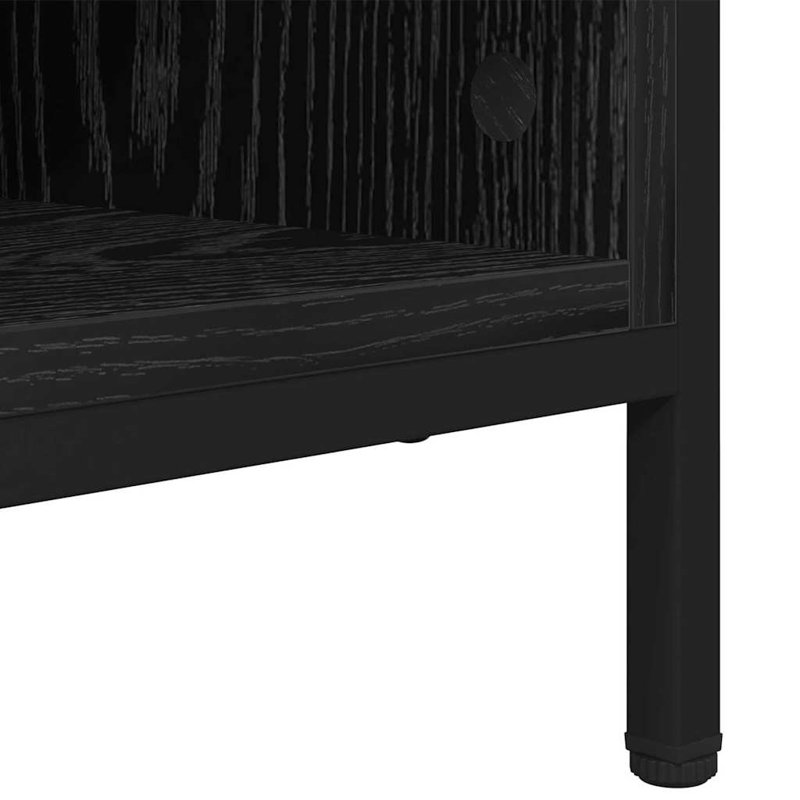 8 Pair Shoe Storage Bench, Black Oak