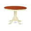L'ensemble de table de salle à manger 5 pièces pour 4 personnes comprend une table de cuisine ronde avec piédestal et 4 chaises Dinette, babeurre et cerise-1743186827-1743182157