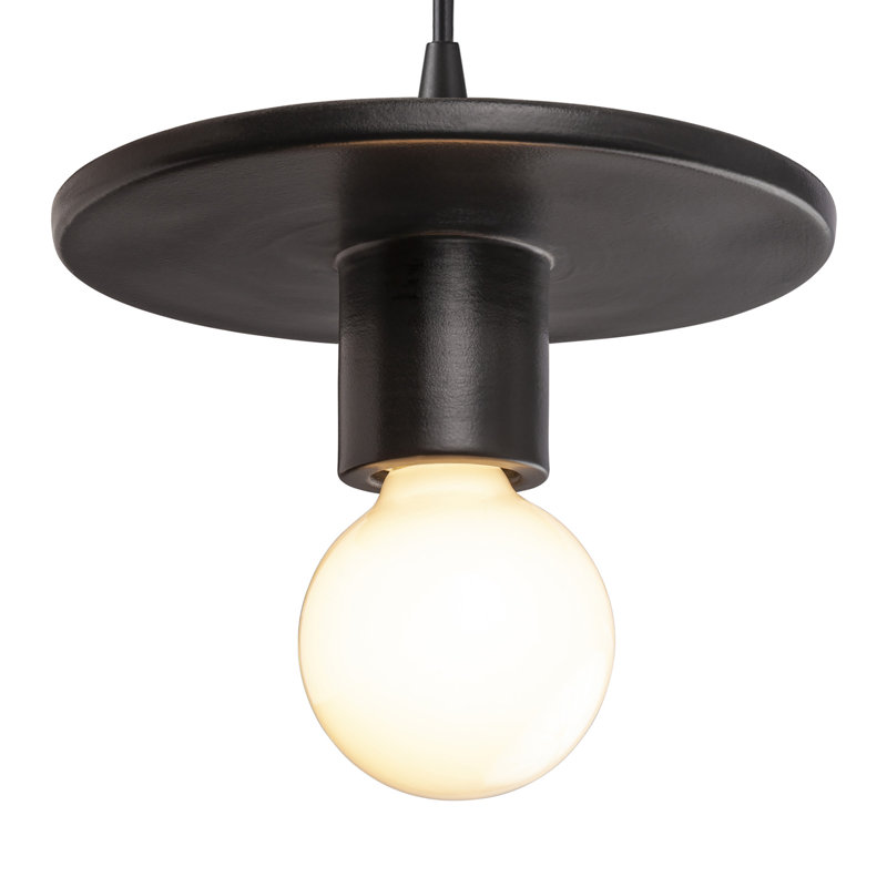 Luminaire suspendu à 1 lumière Leni, Noir mat carbone, Noir mat