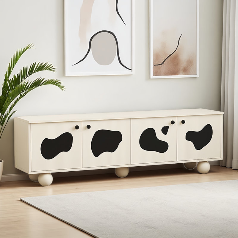 Meuble télé simple et tendance Desige, Noir / blanc cassé