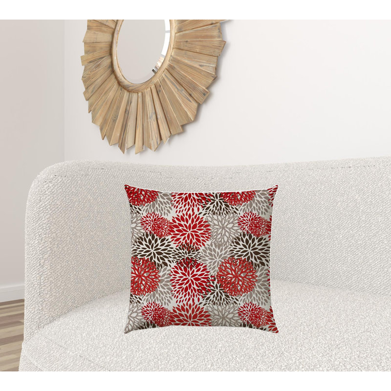 Housse et insert pour coussin d'extérieur Bursting Blooms, Polyeste / bourre de polyester, H 12 po x l 20 po