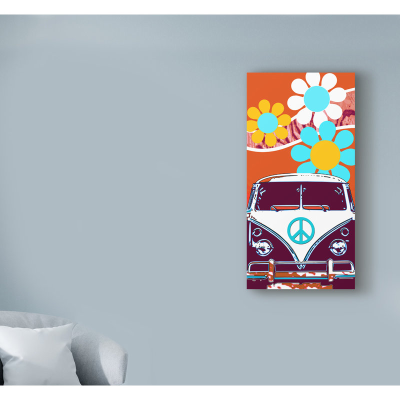 « vw orange », reproduction d’impression sur toile tendue, H 19 po x l 10 po x P 2 po