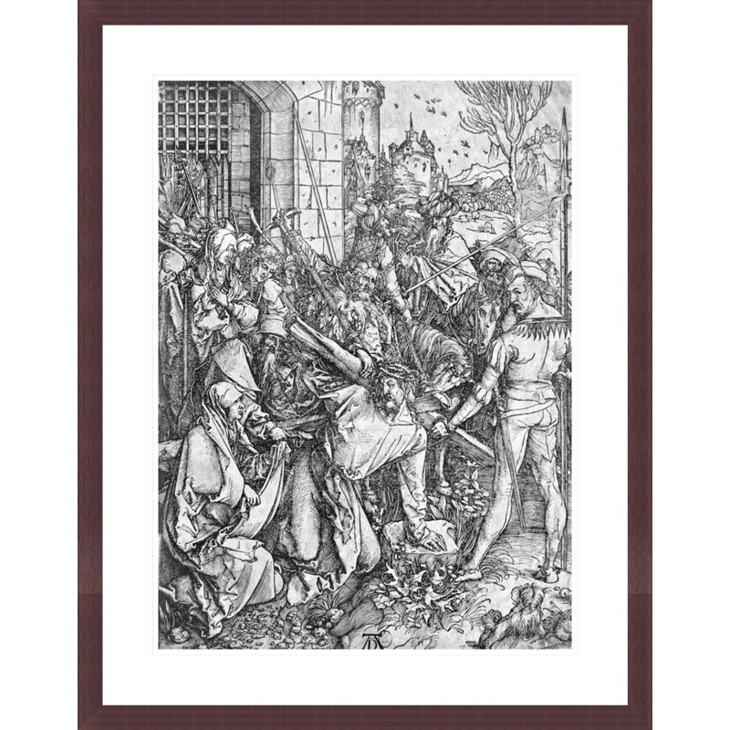 Le transport de la croix (gravure sur bois) (photo noir et blanc) par Albrecht Dürer - estampe numérique