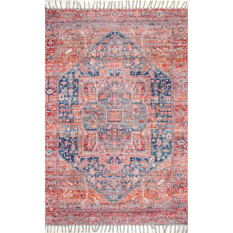 Tapis oriental rouille / bleu Ronny, Rectangle 5 pi x 8 pi