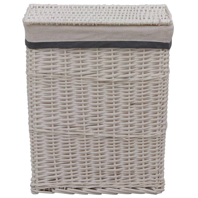 Wicker Laundry Basket, White
