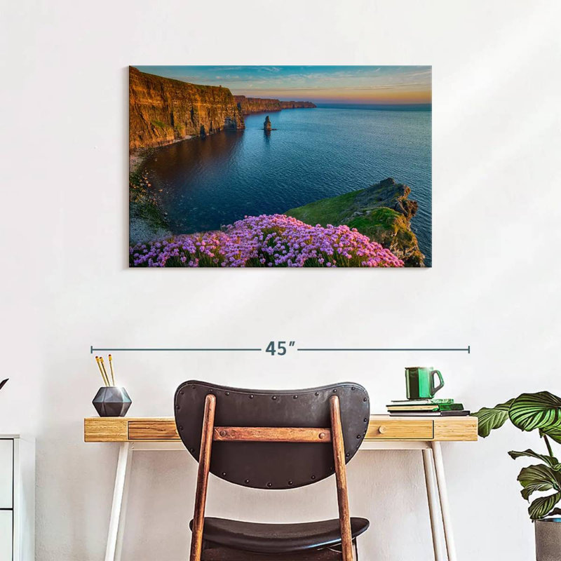 Ravi, vue panoramique sur les falaises de Moher, H 24 po x l 36 po