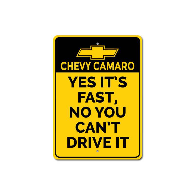 Plaque Camaro, H 18 po x l 12 po x P 0,06 po