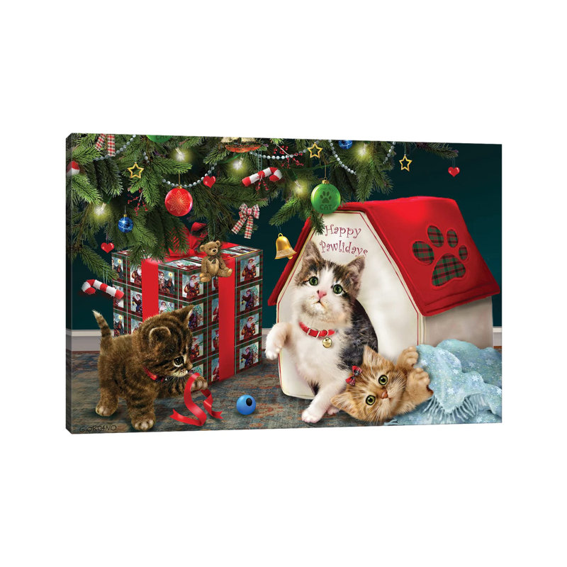 Under The Christmas Tree by Giordano Studios - Wrapped Canvas Print, 30.48 cm H x 45.72 cm W