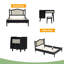 Ensemble de chambre à coucher 3 pièces avec cadre de lit en bois pleine grandeur, 1 table de chevet rétro et 1 coiffeuse de maquillage avec tabouret-1448102602