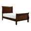 Lit simple de style classique au fini cerisier brun, nécessite un placage de sommier - Essentiels-268394937-268394939