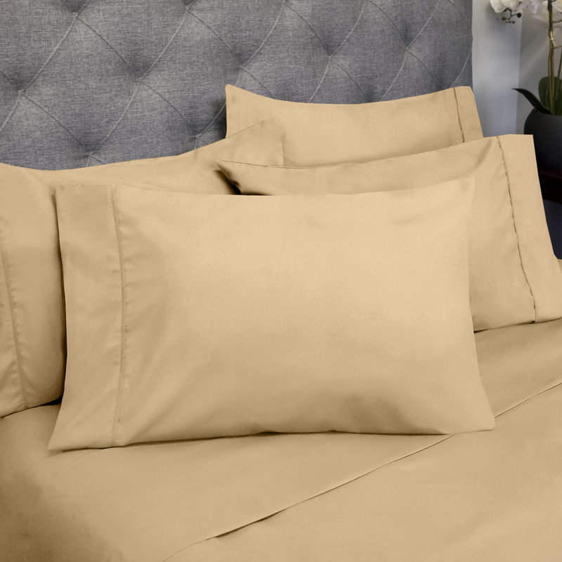 Luxurious Soft Microfiber Sheet Set with Bonus Pillowcases, Camel, Twin XL Sheet Set with 2 Pillowcases
