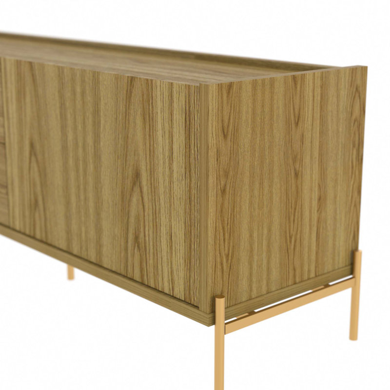 Jasper 73" Modern TV Stand with 2 Shelves and 2 Drawers for TVs up to 75" in Oak, Oak, 86.69" W