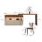 47.24"Brown and Cream Extendable Vanity and Chest of Drawers With Makeup Stool and Mirror