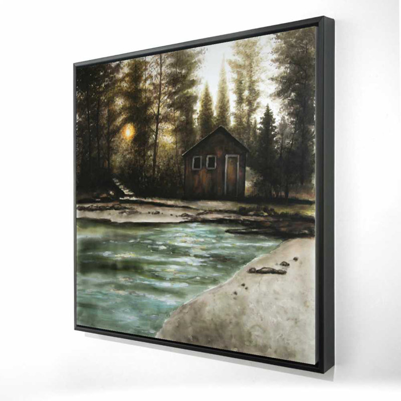 Rustic Cabin in Forest Canvas | Trees Landscapes Home Decor