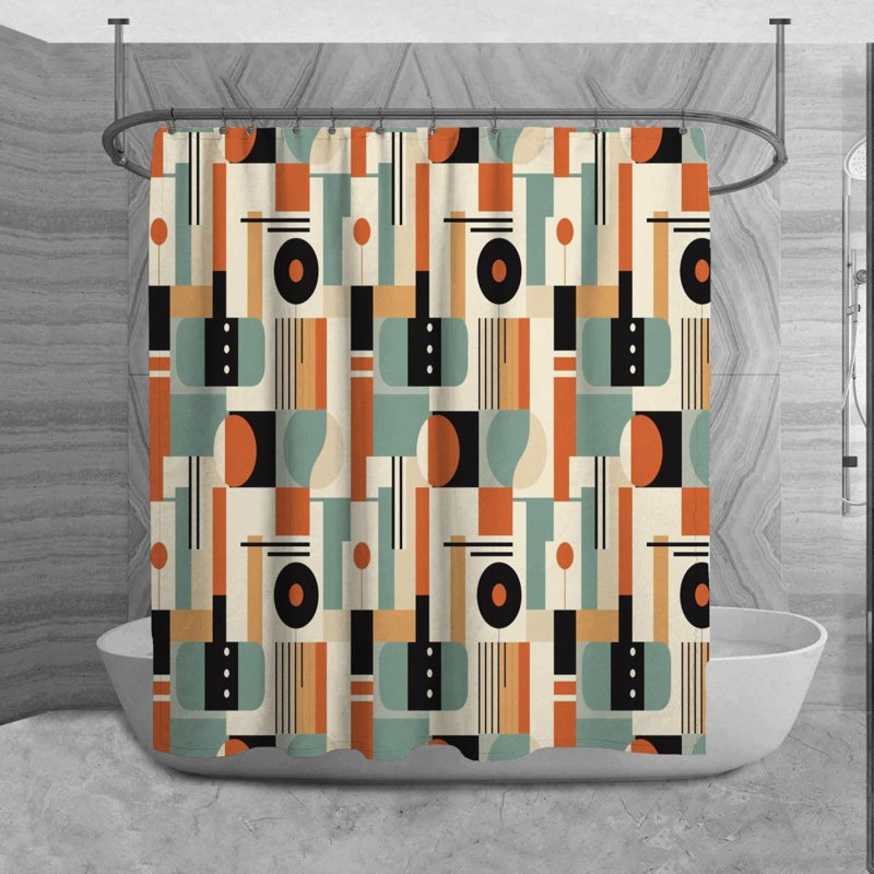 Rideau de douche à motif géométrique Strathaven, H 93 po x l 70 po