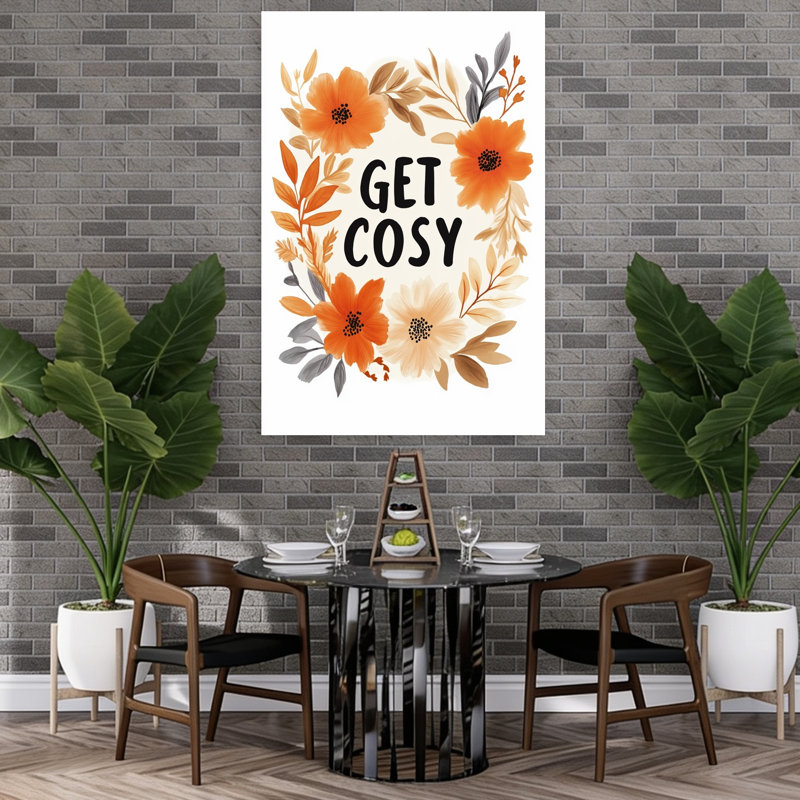 Autumn Embrace Rustic Abstract Contemporary Autumn Flower Wall Art Print, 152.4cm H x 101.6cm W